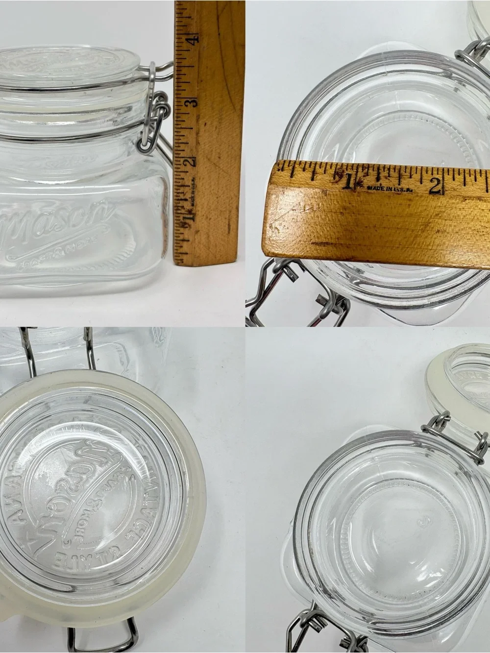 Lot of 3 Glass Container Jar With Lid Fido Bormioli Rocco 3/4 L Italy etc.
